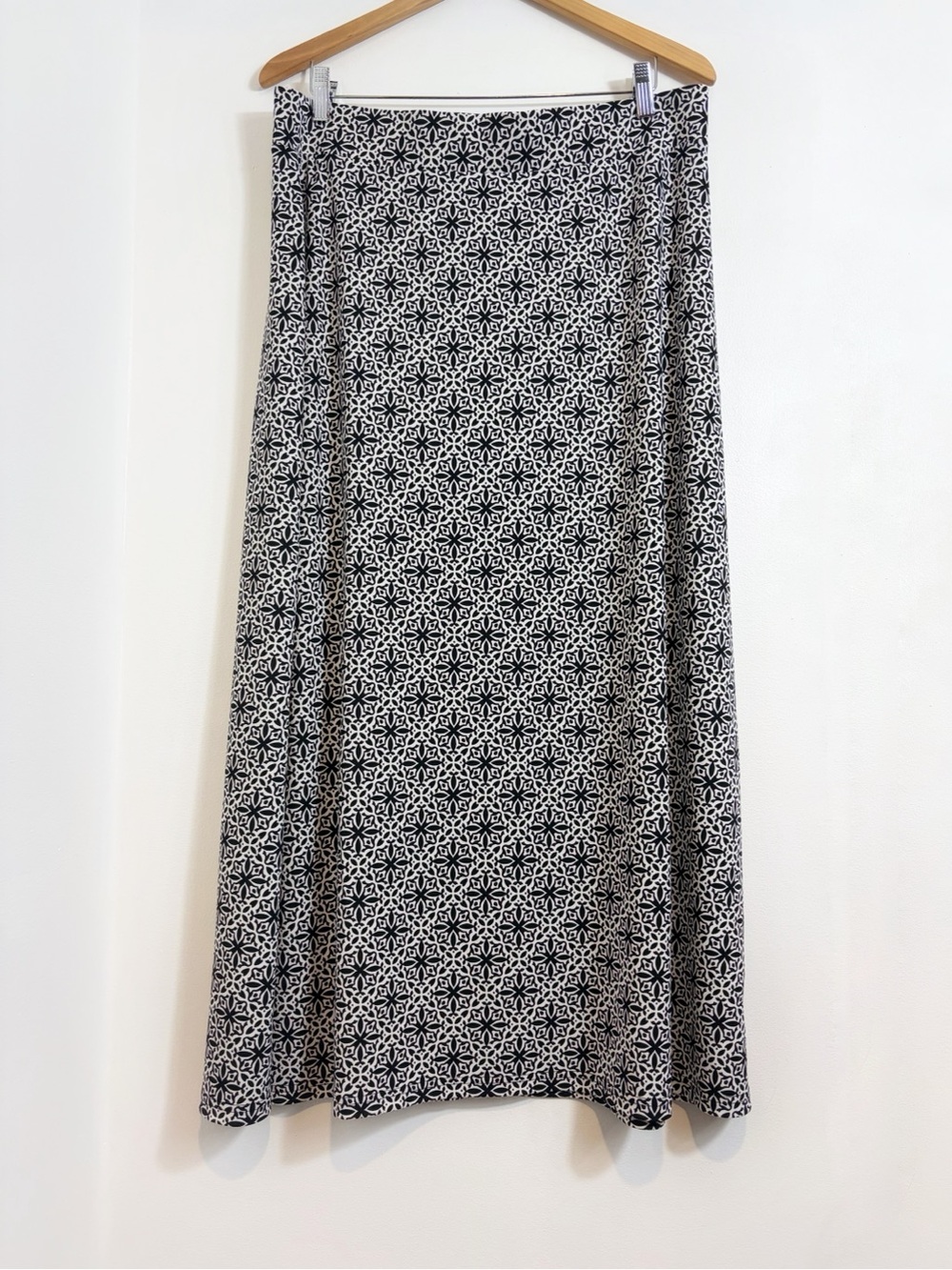 Talbots Elastic Waist Geometric Boho Maxi Skirt